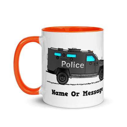 Personalized Police Tactical Operations Unit Mug, Inside And Handle In 6 Colors