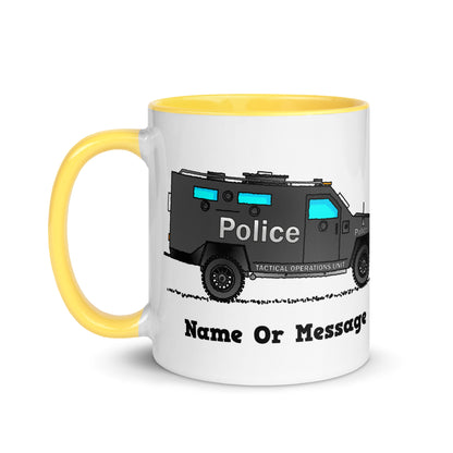 Personalized Police Tactical Operations Unit Mug, Inside And Handle In 6 Colors