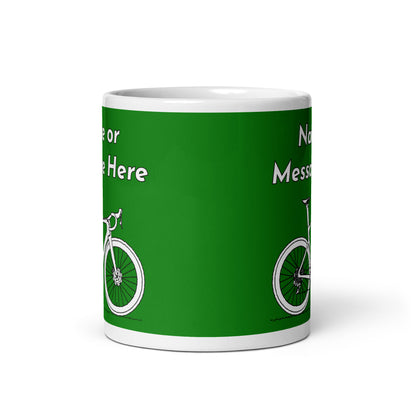 Personalised Sir Velo Bike Mug, Cyclist Green