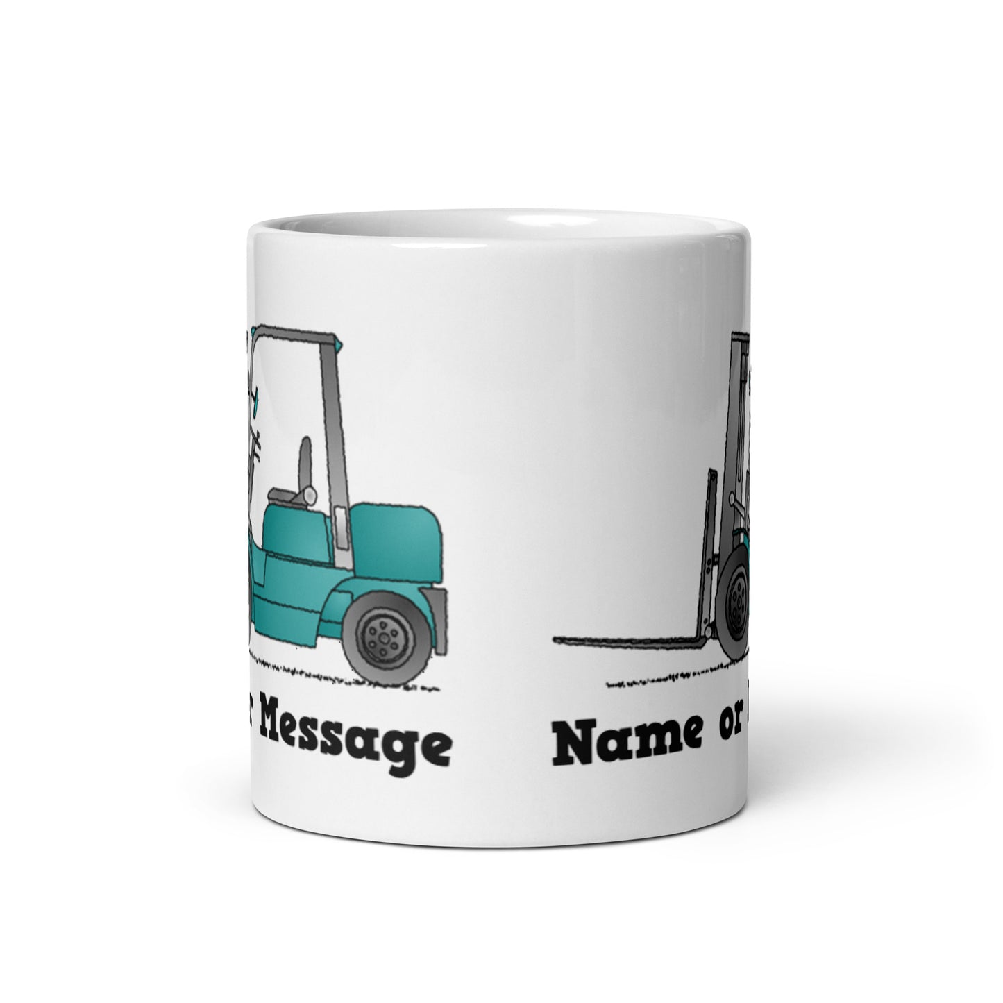 Personalized Blue Forklift Truck Mug