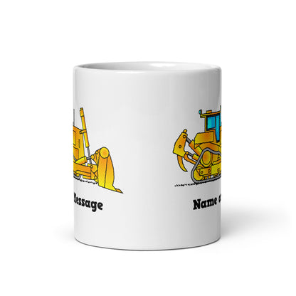 Personalized Yellow Bulldozer Mug