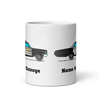 Personalized 60s 70s American Police Car Mug