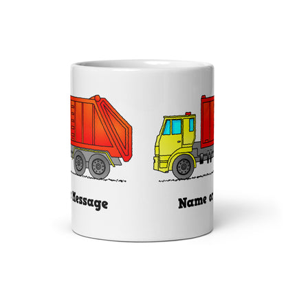 Personalized Red Garbage Truck Mug