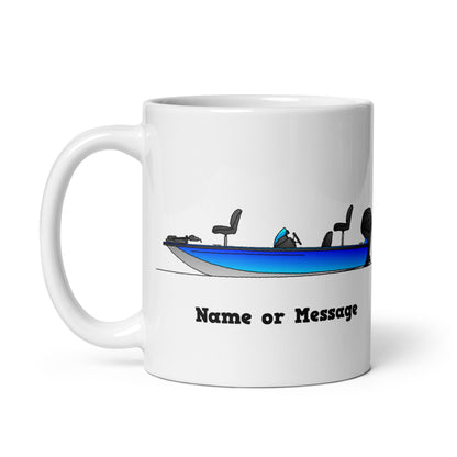 Personalized Blue Fishing Boat Mug