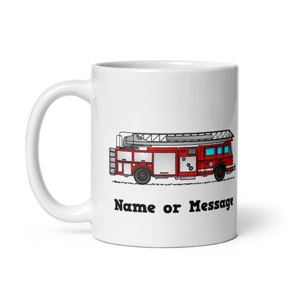 Personalized Red Fire Truck Mug