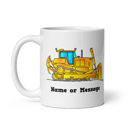 Personalized Yellow Bulldozer Mug