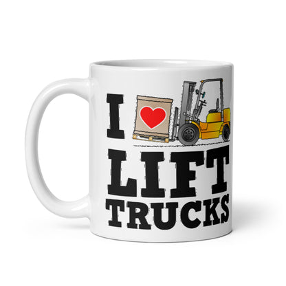 I Heart Lift Trucks バレンタインデーマグカップ