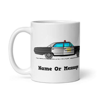 Personalized 60s 70s American Police Car Mug