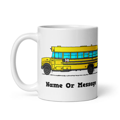 Personalized Yellow American School Bus Mug