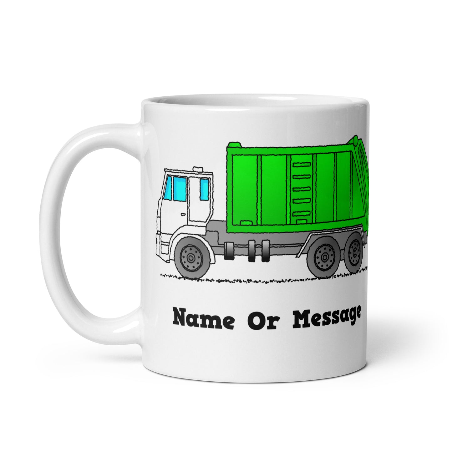 Personalized Green Garbage Truck Mug