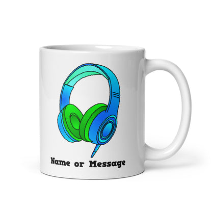 Personalized Blue DJ Headphones Mug