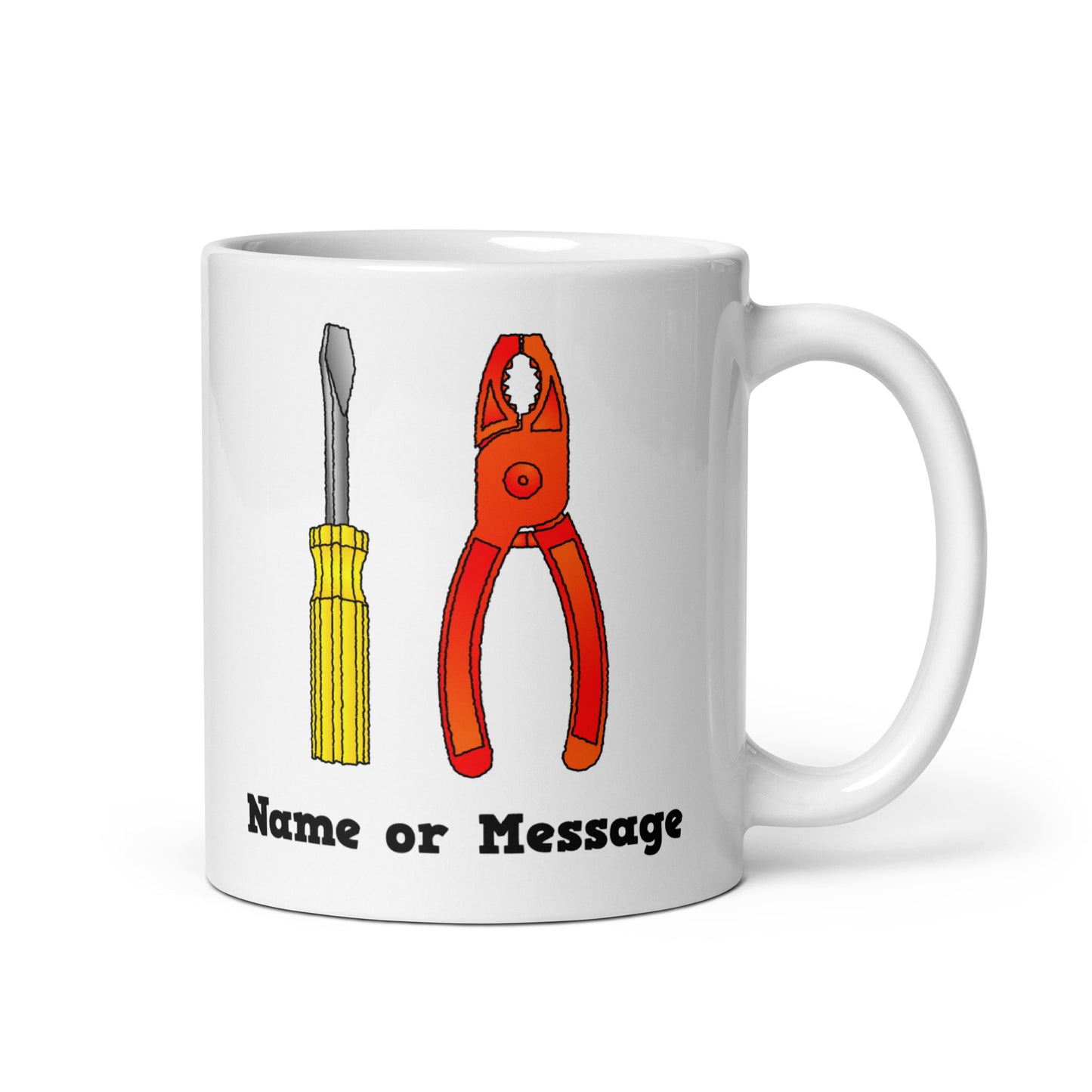 Personalized Yellow Screwdriver Red Pliers Mug