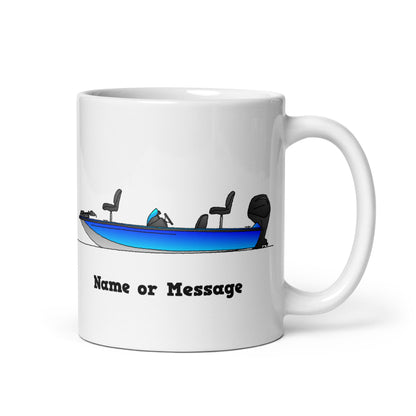 Personalized Blue Fishing Boat Mug