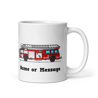 Personalized Red Fire Truck Mug