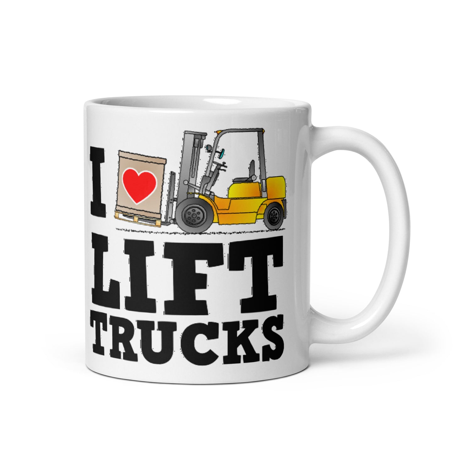 I Heart Lift Trucks バレンタインデーマグカップ