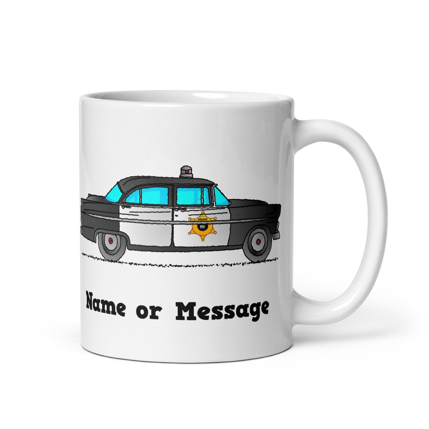 Personalized Classic 50s Police Patrol Car Mug