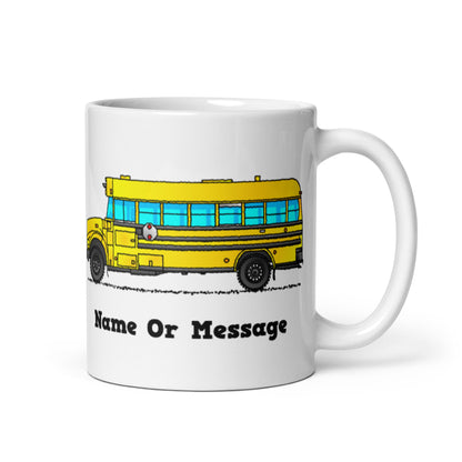 Personalized Yellow American School Bus Mug