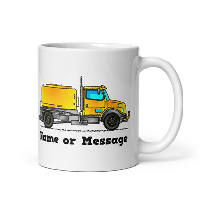 Personalized Yellow Water Truck Mug