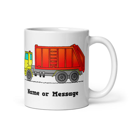 Personalized Red Garbage Truck Mug