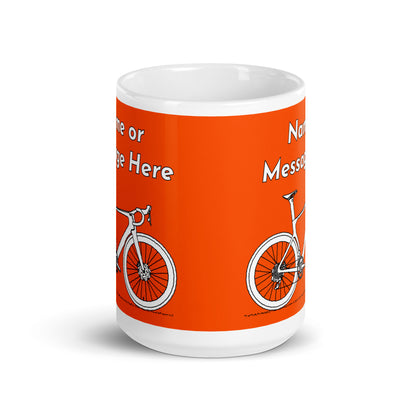 Personalised Sir Velo Bike Mug, Cyclist Orange