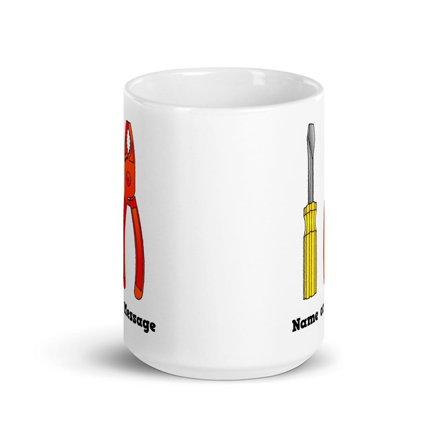 Personalized Yellow Screwdriver Red Pliers Mug