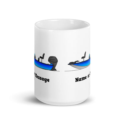 Personalized Blue Fishing Boat Mug