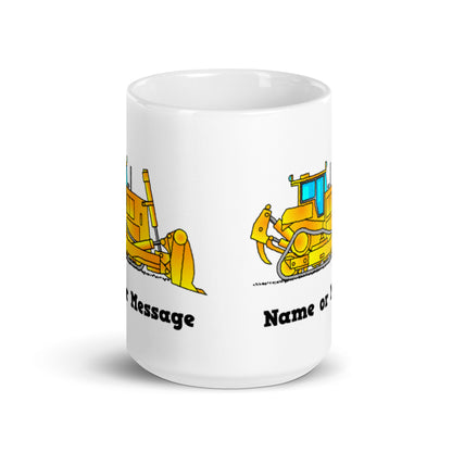 Personalized Yellow Bulldozer Mug