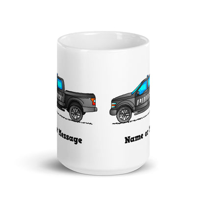 Personalized Police V8 4WD Pickup Truck Mug