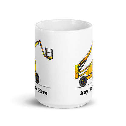 Personalized Yellow Boom Lift Mug