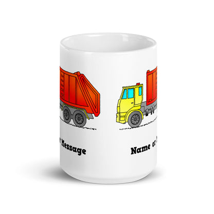 Personalized Red Garbage Truck Mug