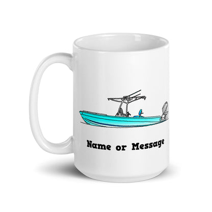 Personalized Blue Power Boat Mug