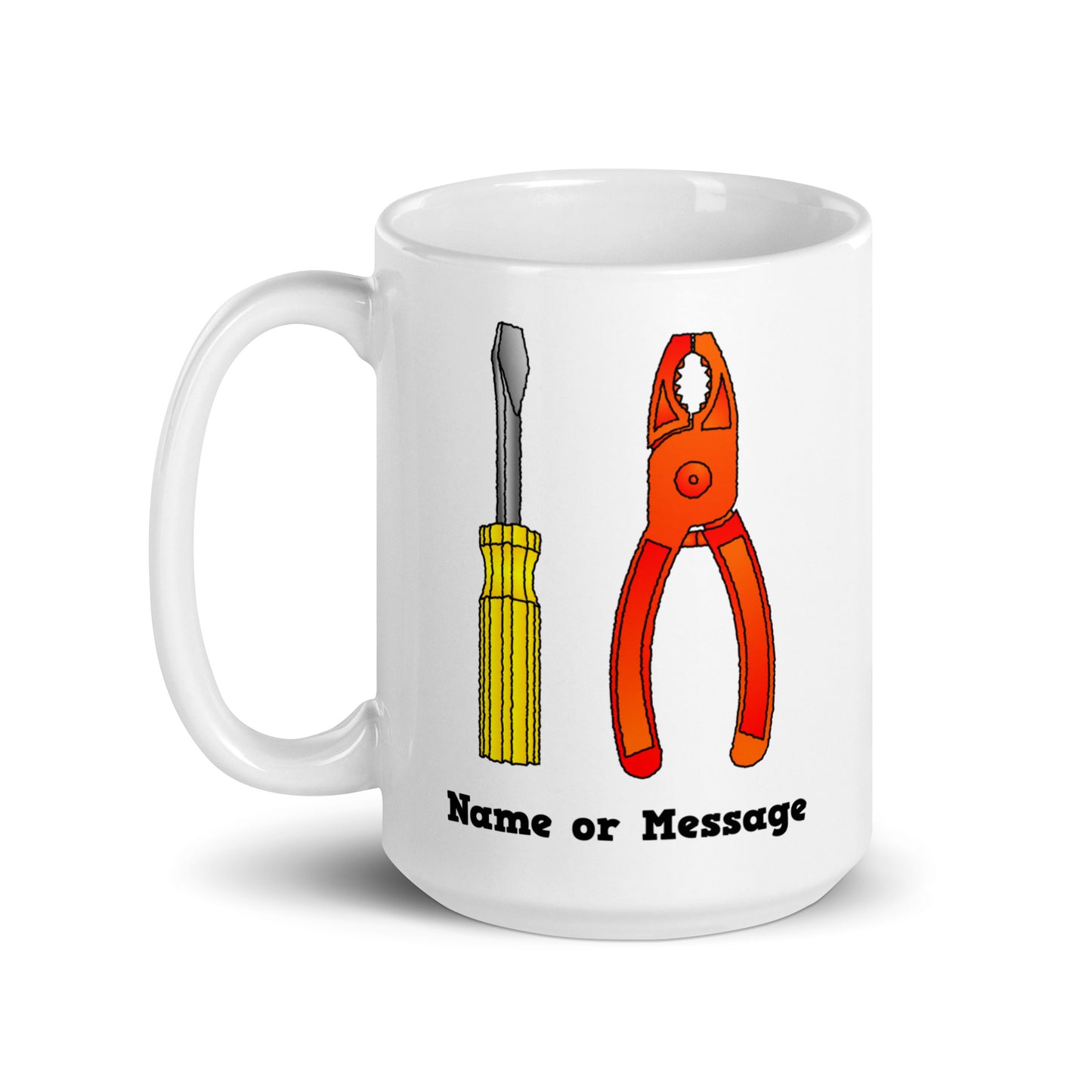 Personalized Yellow Screwdriver Red Pliers Mug