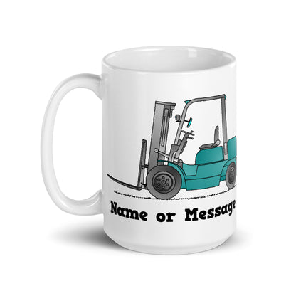 Personalized Blue Forklift Truck Mug