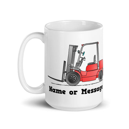 Personalized Red Forklift Truck Mug