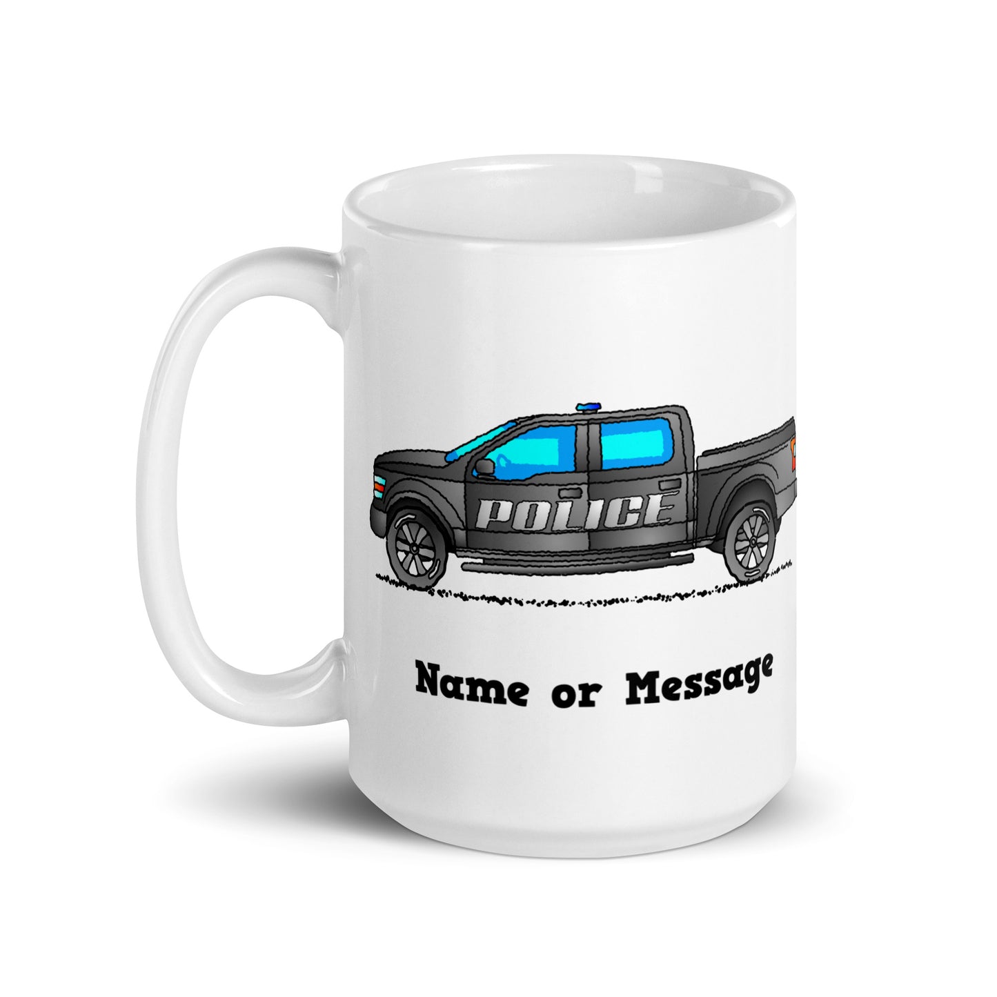 Personalized Police V8 4WD Pickup Truck Mug