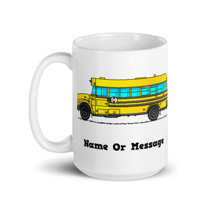 Personalized Yellow American School Bus Mug