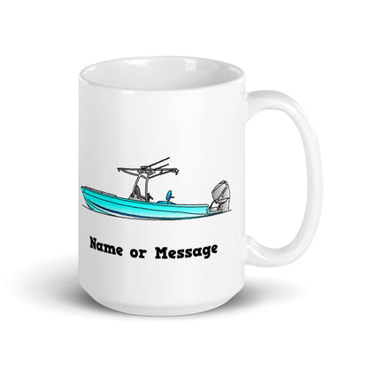 Personalized Blue Power Boat Mug