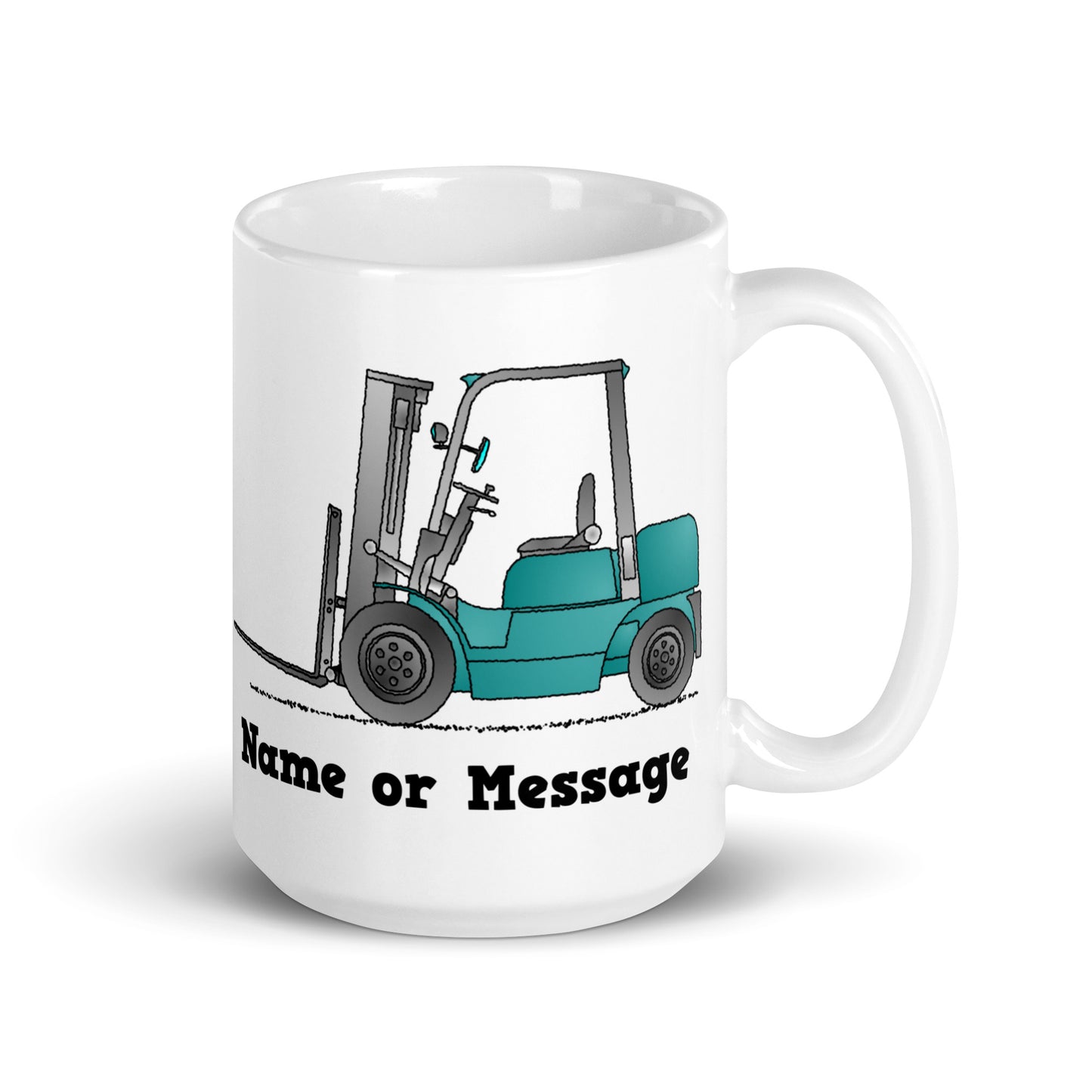 Personalized Blue Forklift Truck Mug