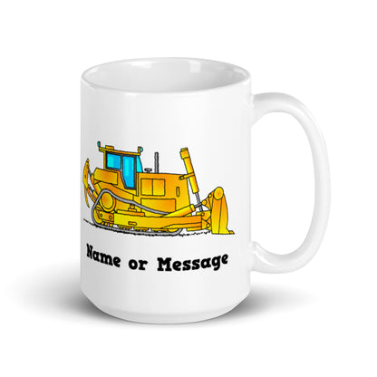 Personalized Yellow Bulldozer Mug