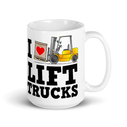 I Heart Lift Trucks バレンタインデーマグカップ