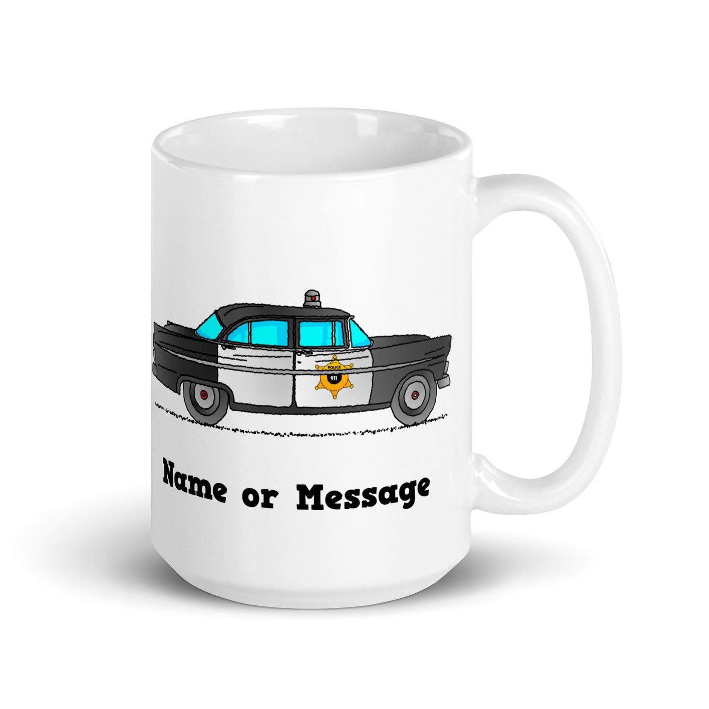 Personalized Classic 50s Police Patrol Car Mug