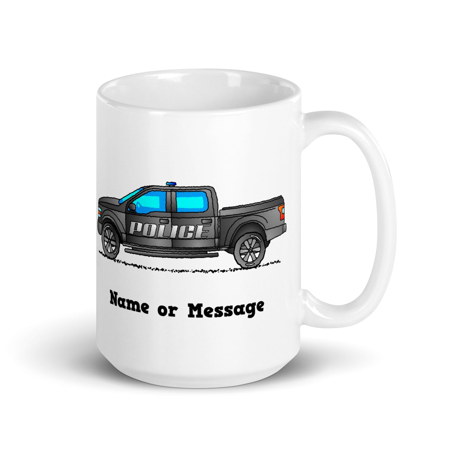 Personalized Police V8 4WD Pickup Truck Mug