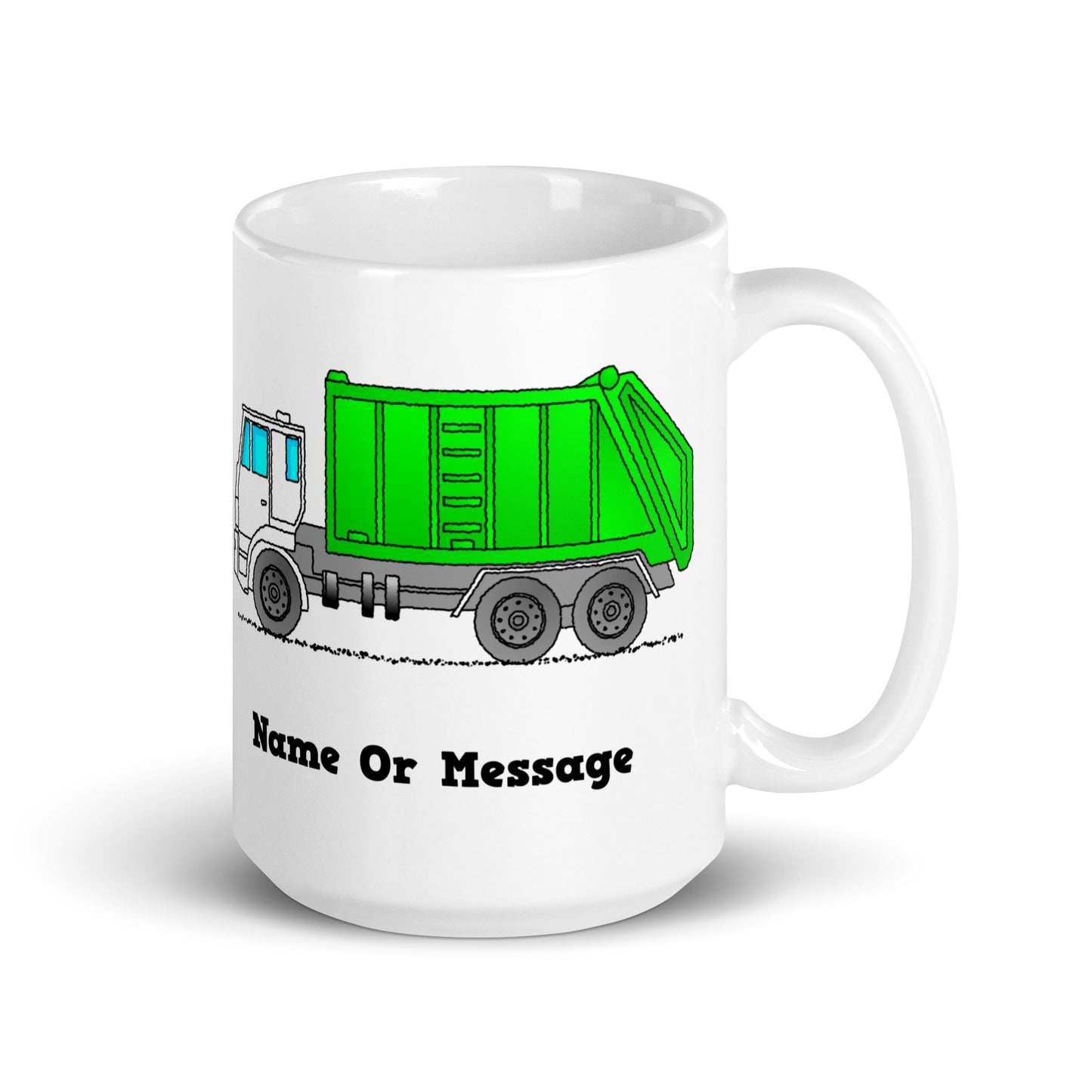 Personalized Green Garbage Truck Mug