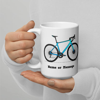 Blue Road Bike Mug, Personalized