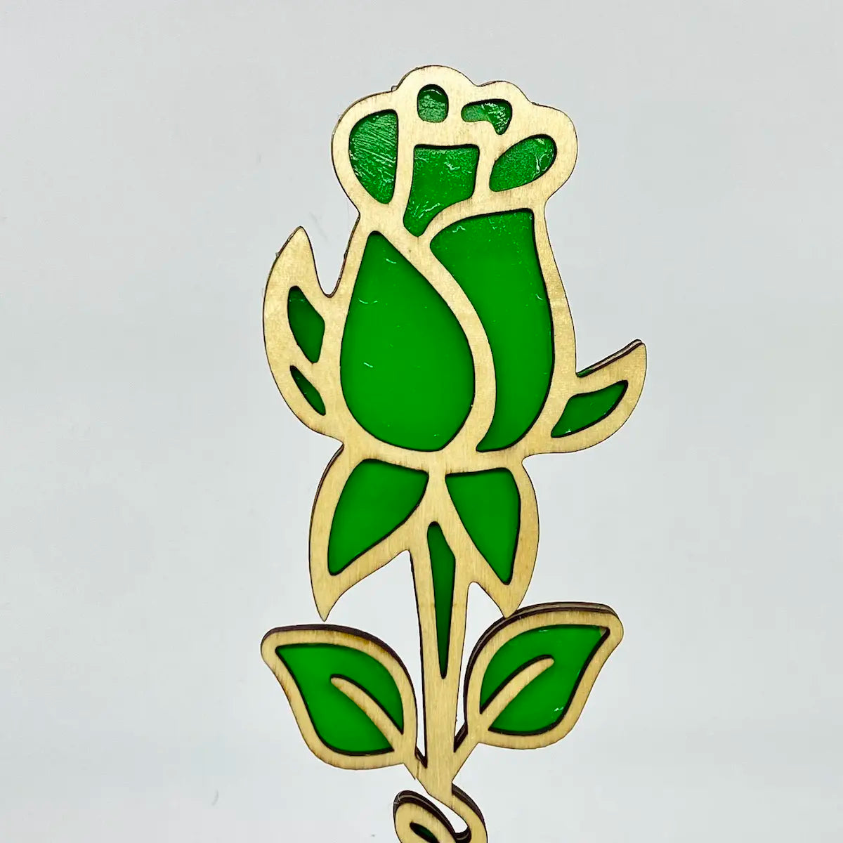 Hand-Painted Laser-Cut Tulip with 'Love' Stem – Crafted in Japan