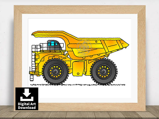 Dump Truck - Digital Art (E016)