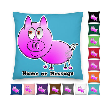 Pink Piglet Pillow Cushion, Personalized P006