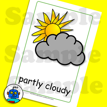 English Weather Flash Cards | Digital Download