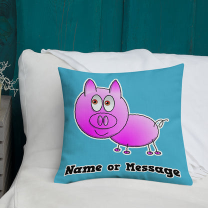 Pink Piglet Pillow Cushion, Personalized P006