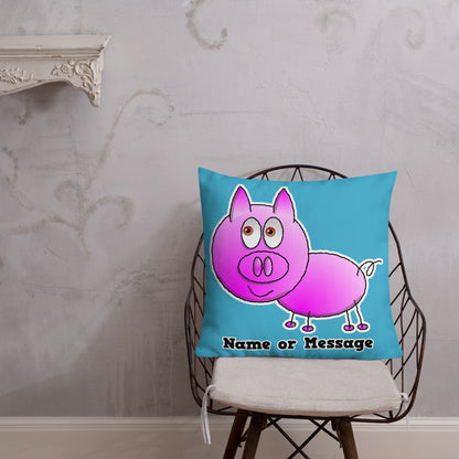 Pink Piglet Pillow Cushion, Personalized P006